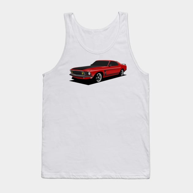 Red Ford Mustang Tank Top by turboosted